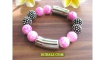 Beads Stone Steel Bracelets Stretch  Modern Designs